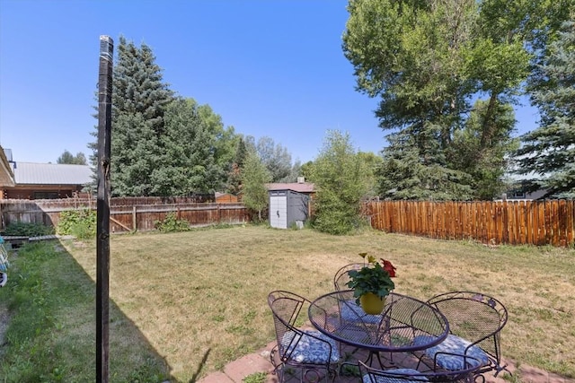 2646 Riverside Dr Unit A, Steamboat Springs, CO 80487 - fenced backyard featuring a storage unit