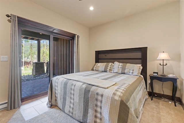 799 Independence Rd Unit 799, Keystone, CO 80435 - bedroom with access to outside, light colored carpet, and recessed lighting