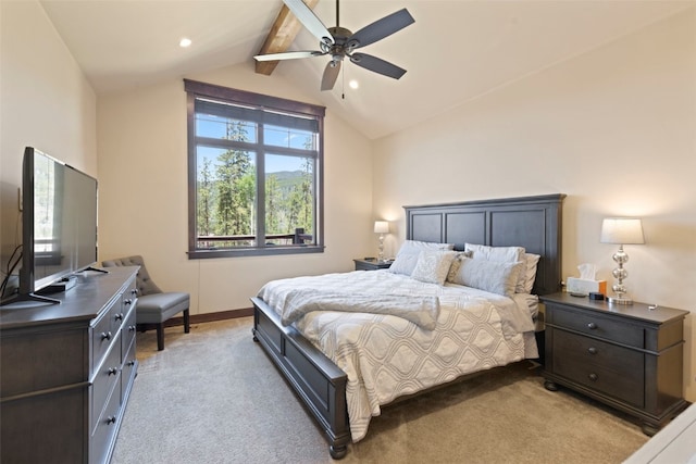 799 Independence Rd Unit 799, Keystone, CO 80435 - bedroom featuring light carpet, recessed lighting, and a ceiling fan