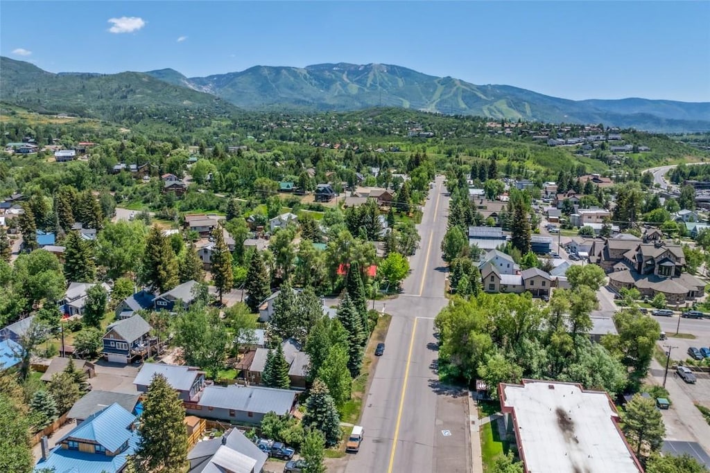 620 Pine St, Steamboat Springs, CO 80487 - aerial perspective of suburban area with mountains