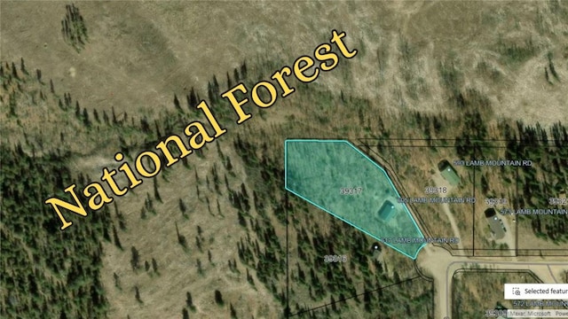 605 Lamb Mountain Rd, Fairplay, CO 80440 - aerial map of property and surrounding area featuring property parcel outlined