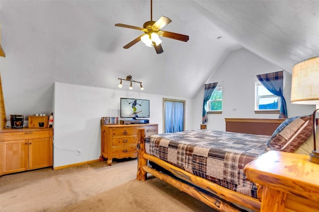 216 Ambush Ln, Jefferson, CO 80456 - bedroom featuring light carpet and lofted ceiling
