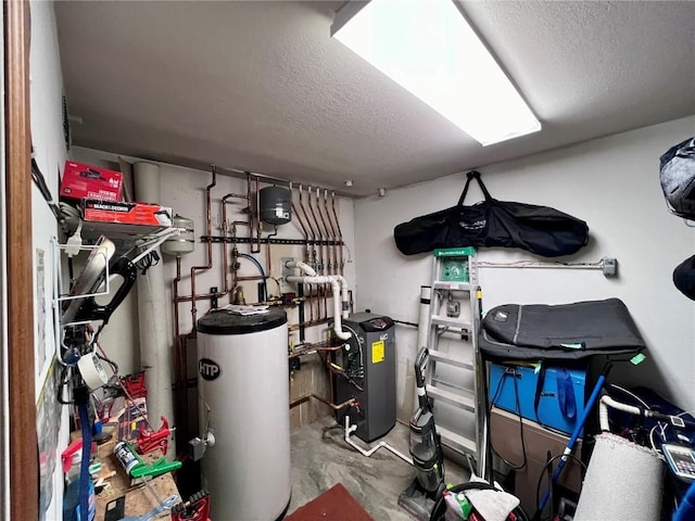 utilities featuring a heating unit and gas water heater