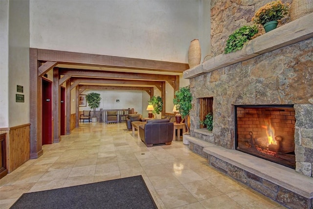 lobby featuring a high ceiling