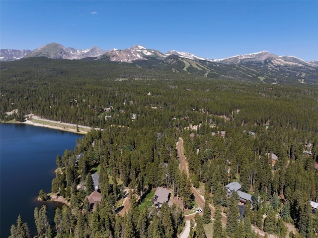 284 Lakeshore Loop, Blue River, CO 80424 - aerial overview of property's location with a forest and a water and mountain view