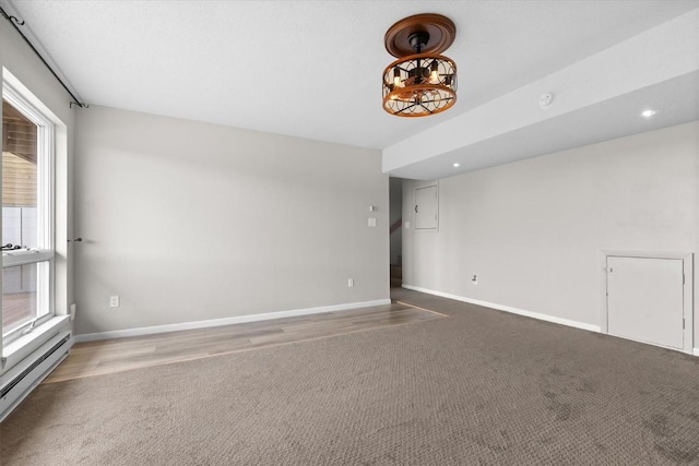 30311 County Road 16 Unit 105, Oak Creek, CO 80467 - carpeted spare room featuring recessed lighting, baseboards, and a baseboard heating unit