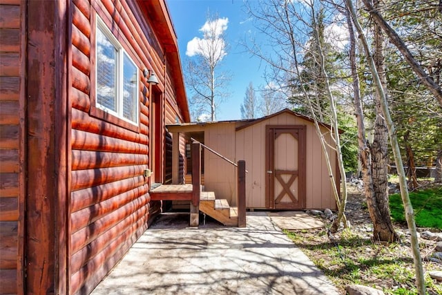 view of shed