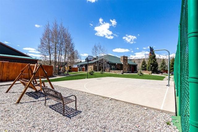 view of basketball court with community basketball court