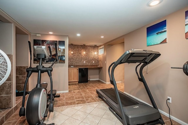 420 County Road 64, Craig, CO 81625 - exercise area with light tile patterned floors, baseboards, and recessed lighting