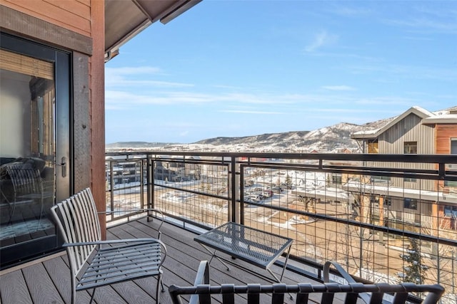 balcony with a mountain view