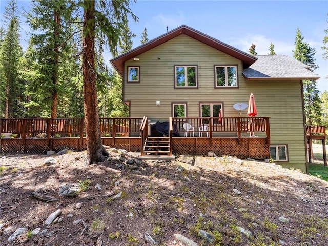 50 Sunset Dr, Breckenridge, CO 80424 - rear view of house with a wooden deck
