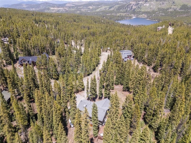 50 Sunset Dr, Breckenridge, CO 80424 - aerial overview of property's location with a forest and a mountain backdrop