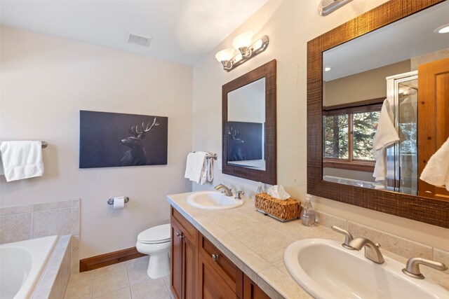 73 Chestnut Ln Unit 73, Breckenridge, CO 80424 - full bathroom with a bath, tile patterned floors, a sink, and visible vents