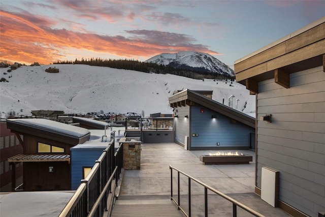 exterior space with a mountain view