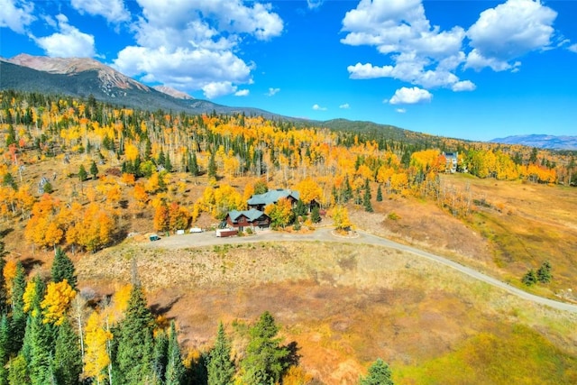 348 Jade Rd, Silverthorne, CO 80498 - aerial view of property and surrounding area featuring mountains and a heavily wooded area