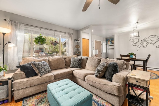 26 Cypress Ct Unit 26, Steamboat Springs, CO 80487 - living room featuring wood finished floors and ceiling fan