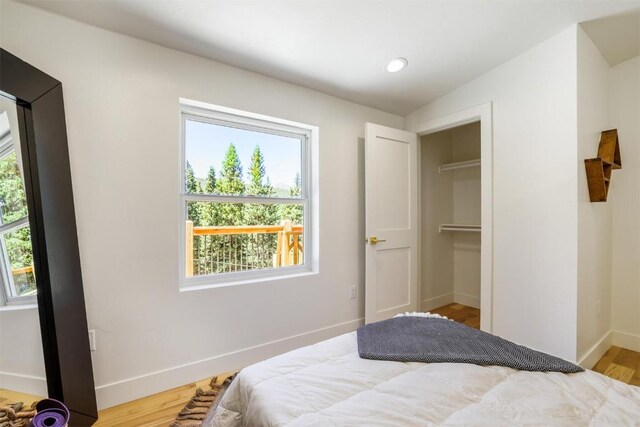 476 County Road 674, Breckenridge, CO 80424 - bedroom featuring wood finished floors, a spacious closet, and recessed lighting