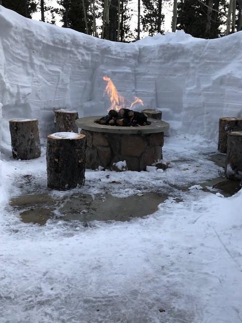 details featuring an outdoor fire pit
