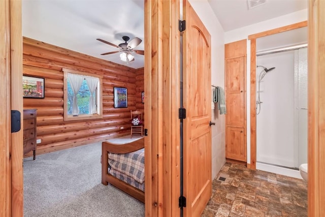126 E 1st St, Oak Creek, CO 80467 - bedroom with log walls