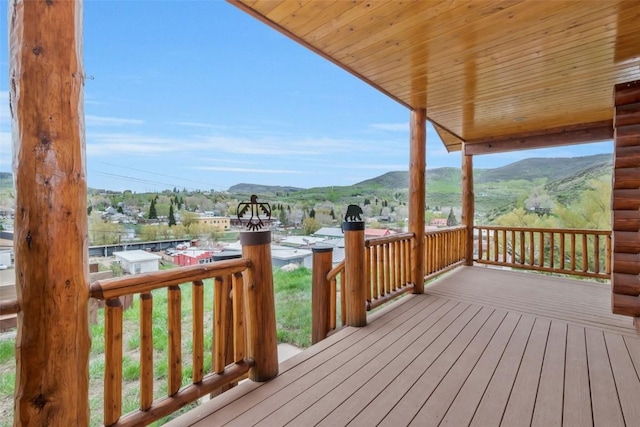 126 E 1st St, Oak Creek, CO 80467 - wooden terrace featuring a mountain view
