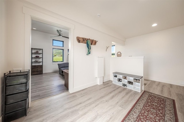 30510 Ormega Way, Oak Creek, CO 80467 - hallway featuring wood finished floors, recessed lighting, and lofted ceiling