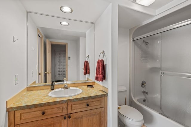 1724 Ski Time Square Dr Unit R5, Steamboat Springs, CO 80487 - full bath featuring vanity, toilet, tub / shower combination, and recessed lighting
