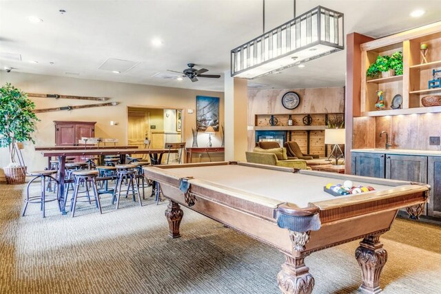 140 Ida Belle Dr Unit 8178, Keystone, CO 80435 - game room with recessed lighting, carpet flooring, and billiards