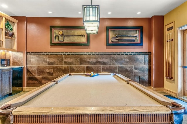 140 Ida Belle Dr Unit 8178, Keystone, CO 80435 - game room with billiards, wine cooler, and recessed lighting