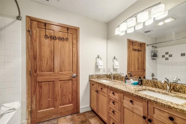 140 Ida Belle Dr Unit 8178, Keystone, CO 80435 - bathroom featuring shower / tub combination, a sink, visible vents, and double vanity