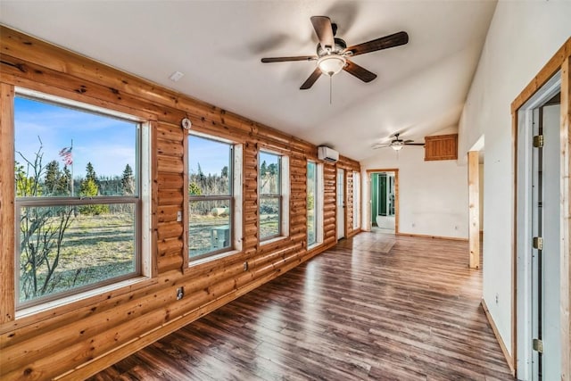 259 Falcon Rd, Como, CO 80432 - unfurnished sunroom with a wall unit AC and lofted ceiling