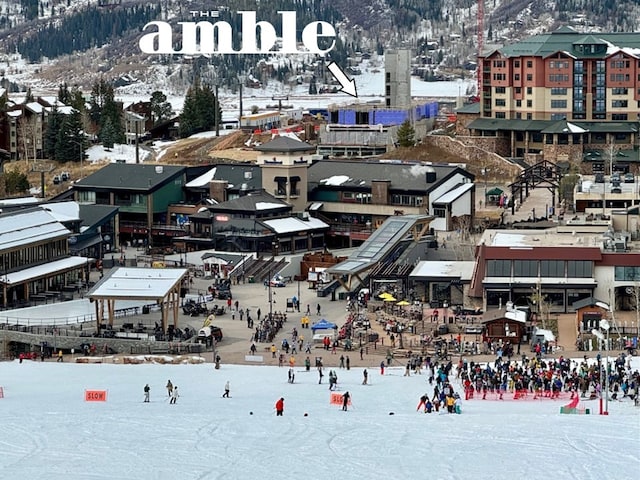 1550 Amble Dr Unit 402, Steamboat Springs, CO 80487 - snowy aerial view with a mountain view