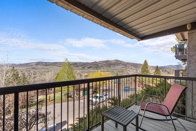 balcony with a mountain view