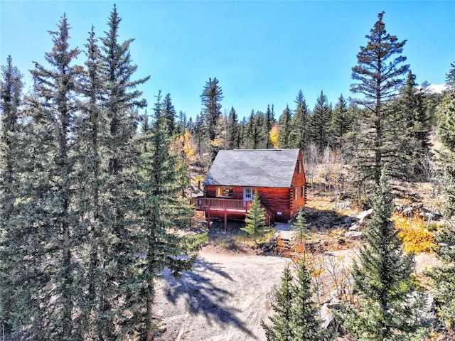 2377 Stagestop Rd, Jefferson, CO 80456 - aerial view with a wooded view