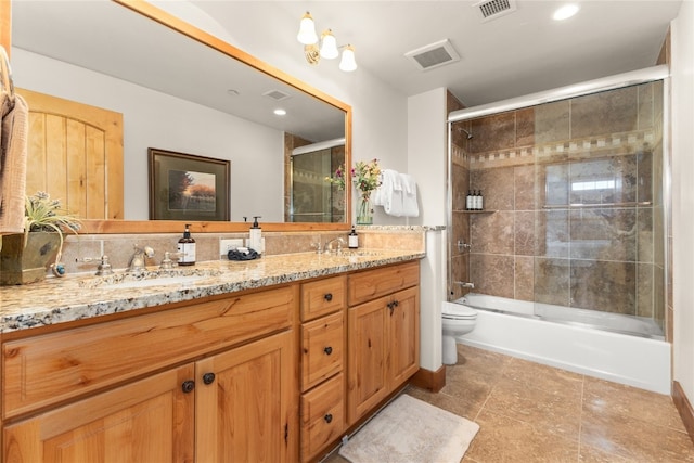 1800 Medicine Springs Dr Unit 5303, Steamboat Springs, CO 80487 - bathroom with double vanity, shower / bath combination with glass door, recessed lighting, and tile patterned floors