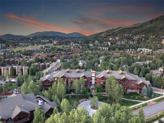 1800 Medicine Springs Dr Unit 5303, Steamboat Springs, CO 80487 - aerial view at dusk of a mountain view and a residential view