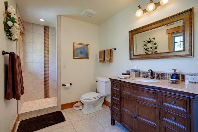 2415 Val Disere Cir, Steamboat Springs, CO 80487 - full bathroom featuring a walk in shower, vanity, and tile patterned floors