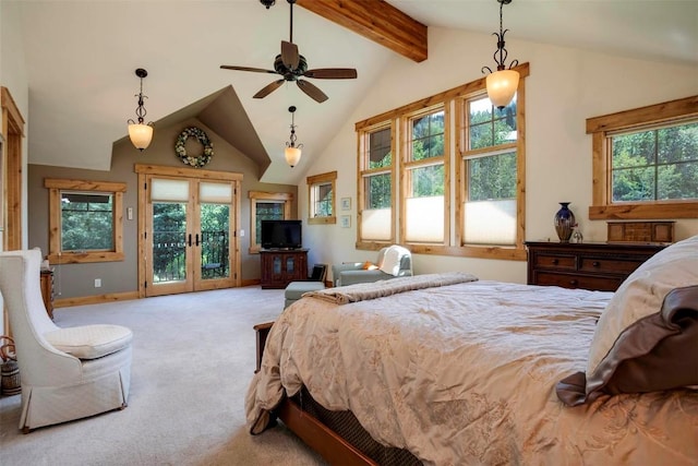 2415 Val Disere Cir, Steamboat Springs, CO 80487 - carpeted bedroom with access to exterior and french doors