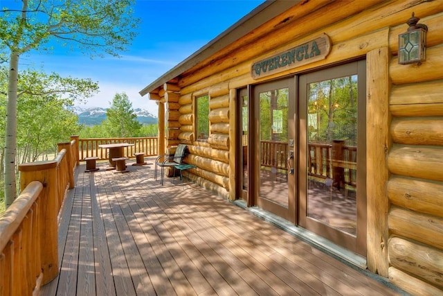 633 French Pass Cir, Jefferson, CO 80456 - deck with french doors and a mountain view