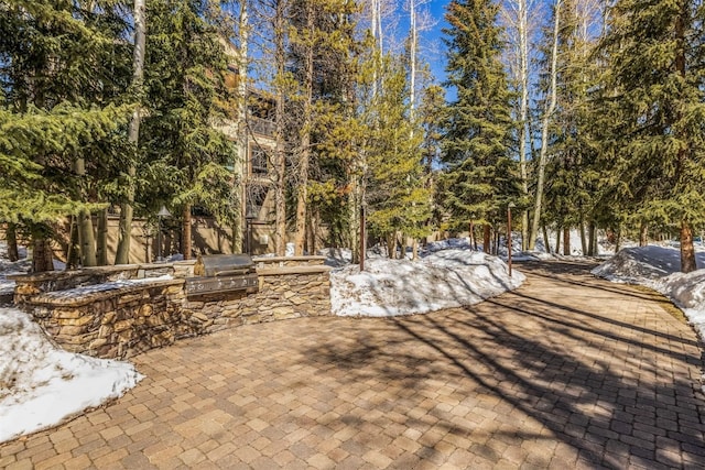 1203 W Keystone Rd Unit 2709, Keystone, CO 80435 - snow covered patio featuring an outdoor kitchen
