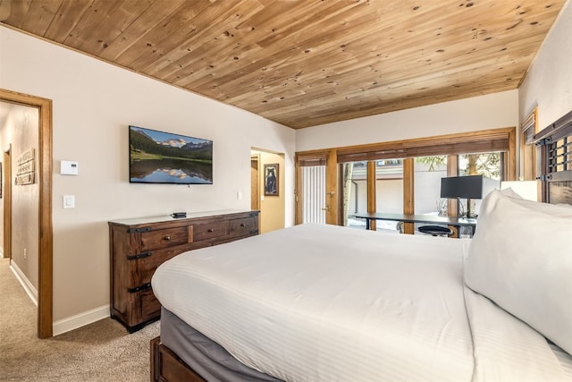 1203 W Keystone Rd Unit 2709, Keystone, CO 80435 - carpeted bedroom with wood ceiling, baseboards, and access to exterior