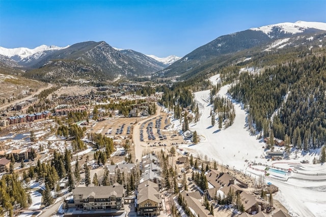 1203 W Keystone Rd Unit 2709, Keystone, CO 80435 - snowy aerial view with a residential view and a mountain view