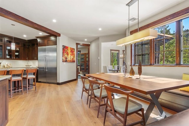228 Cottonwood Cir, Breckenridge, CO 80424 - dining space with light wood finished floors and recessed lighting