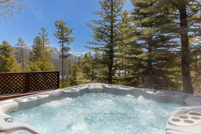 440 Gcr 466, Grand Lake, CO 80447 - view of swimming pool featuring a hot tub and a mountain view