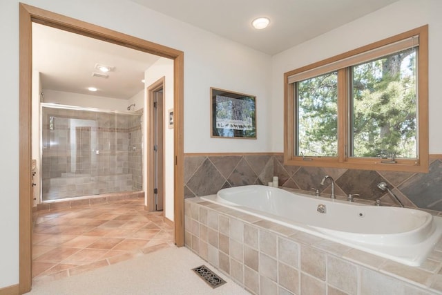 440 Gcr 466, Grand Lake, CO 80447 - full bath with a garden tub, a stall shower, tile patterned flooring, and recessed lighting
