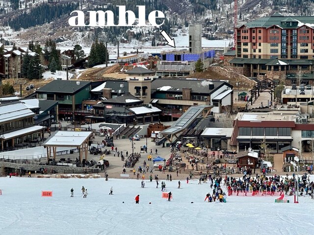 1550 Amble Dr Unit 107, Steamboat Springs, CO 80487 - snowy aerial view with a mountain view