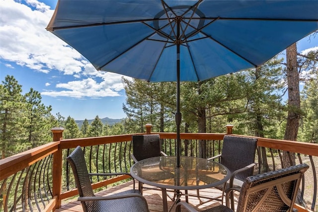 192 Nova Dr, Pine, CO 80470 - wooden deck featuring outdoor dining space