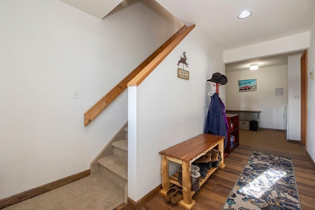 122 Gcr 442 Unit 2B, Grand Lake, CO 80447 - mudroom featuring recessed lighting, wood finished floors, and baseboards