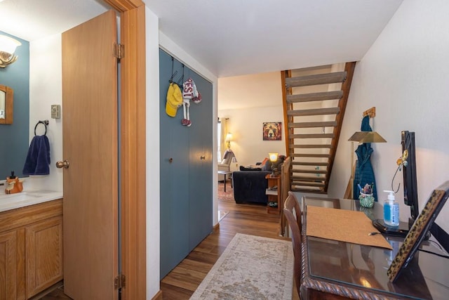 122 Gcr 442 Unit 2B, Grand Lake, CO 80447 - hallway with wood finished floors and a sink