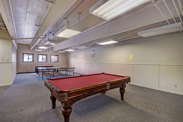 1153 Straight Creek Dr Unit 204, Dillon, CO 80435 - playroom featuring carpet, a baseboard radiator, and billiards