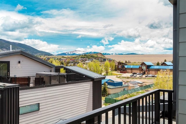 exterior space with a mountain view